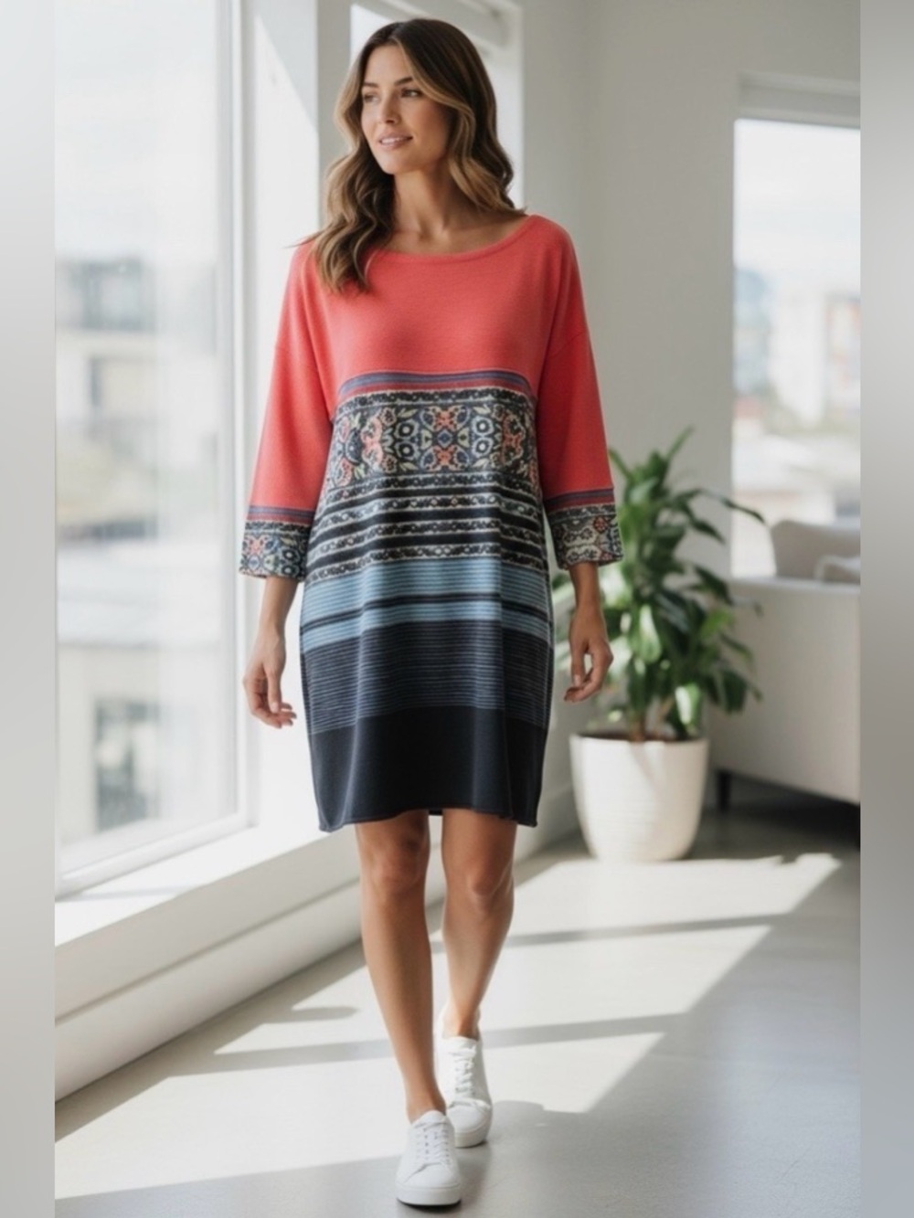 Free People Steppin Out Tunic Shift Dress Size Small Pockets Oversized